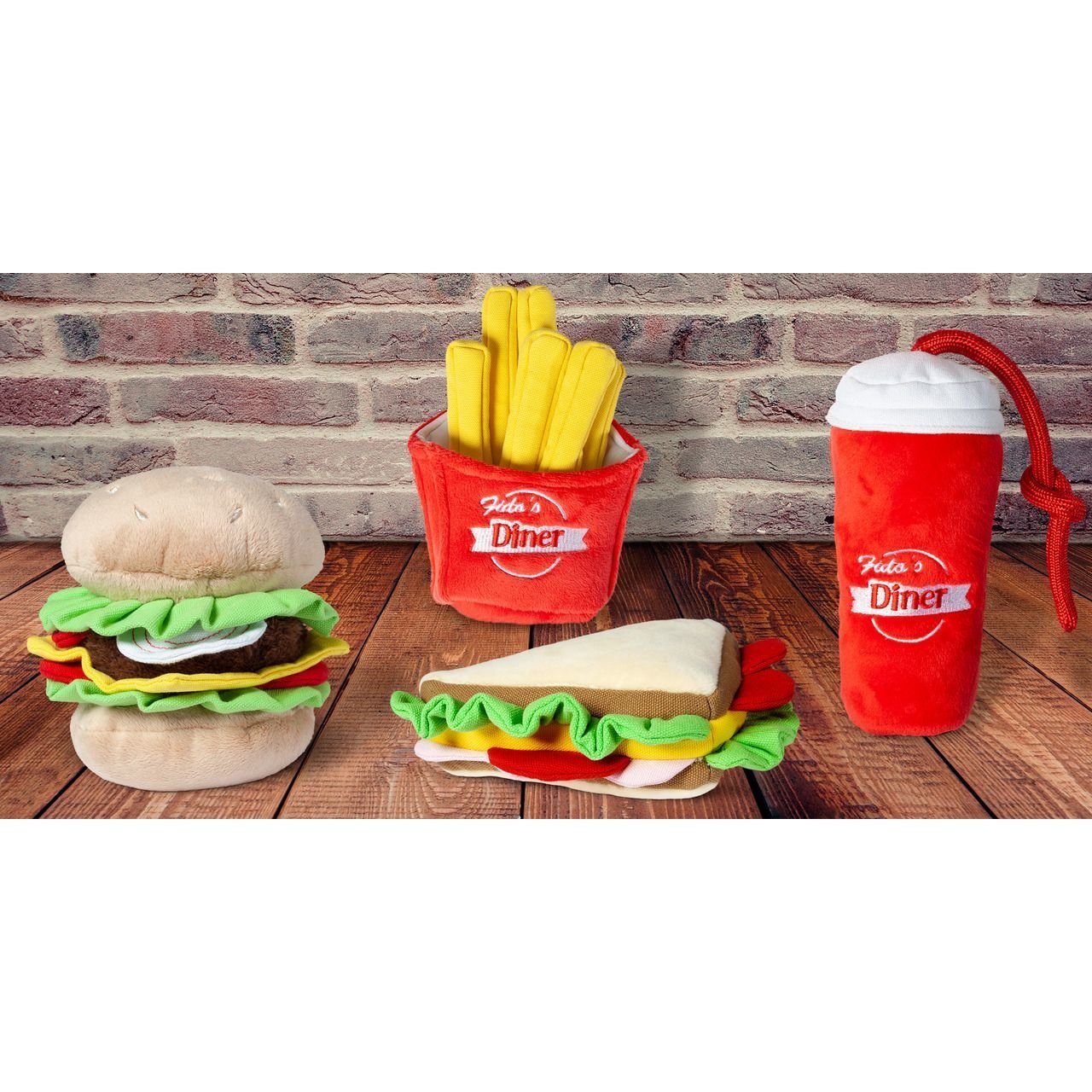 Hundespielzeug aus Plüsch Burger Bild 2