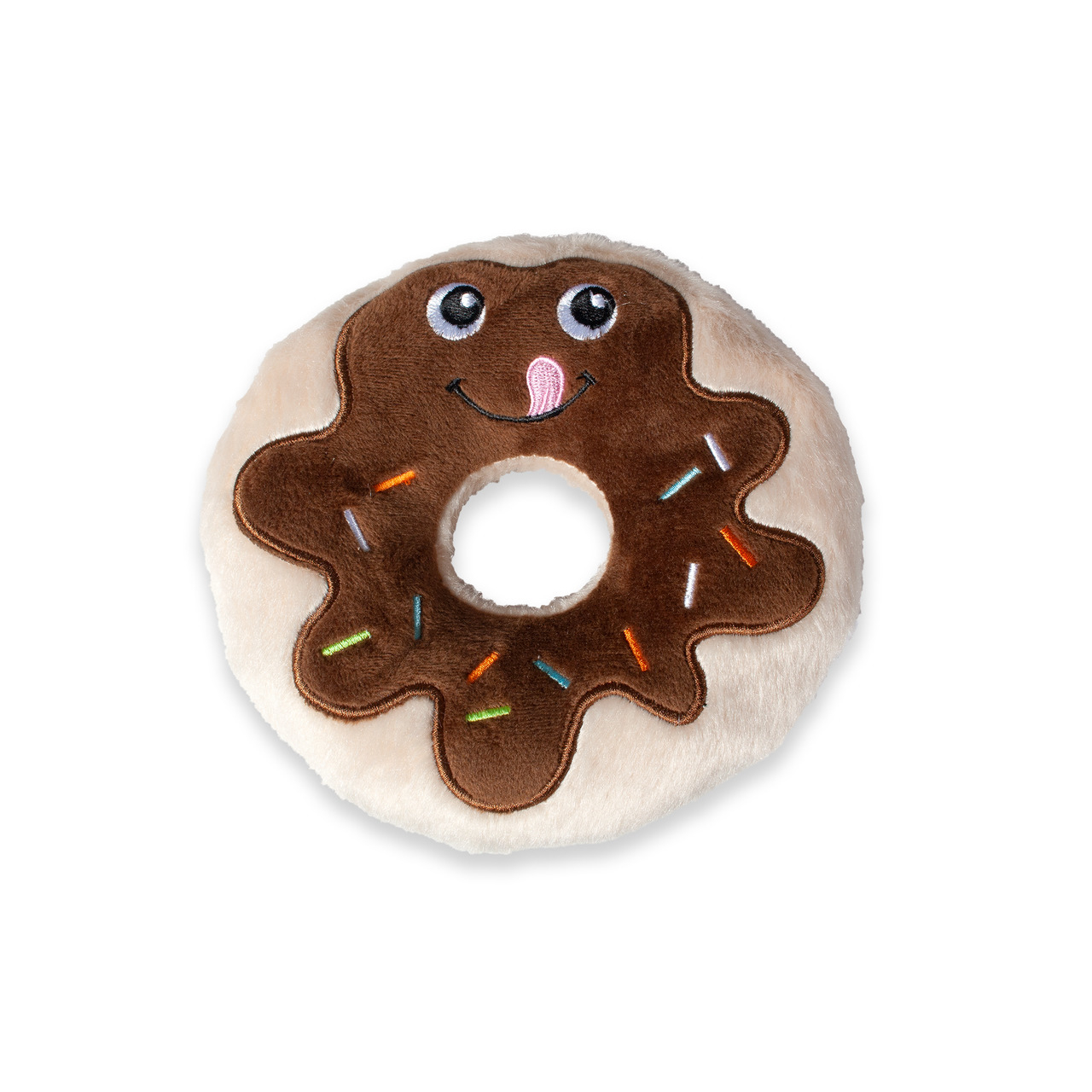 Hundespielzeug aus Plüsch Schoko Donut Bild 1