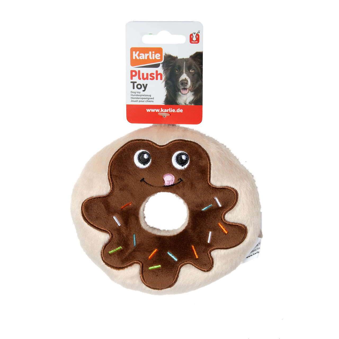 Hundespielzeug aus Plüsch Schoko Donut Bild 3