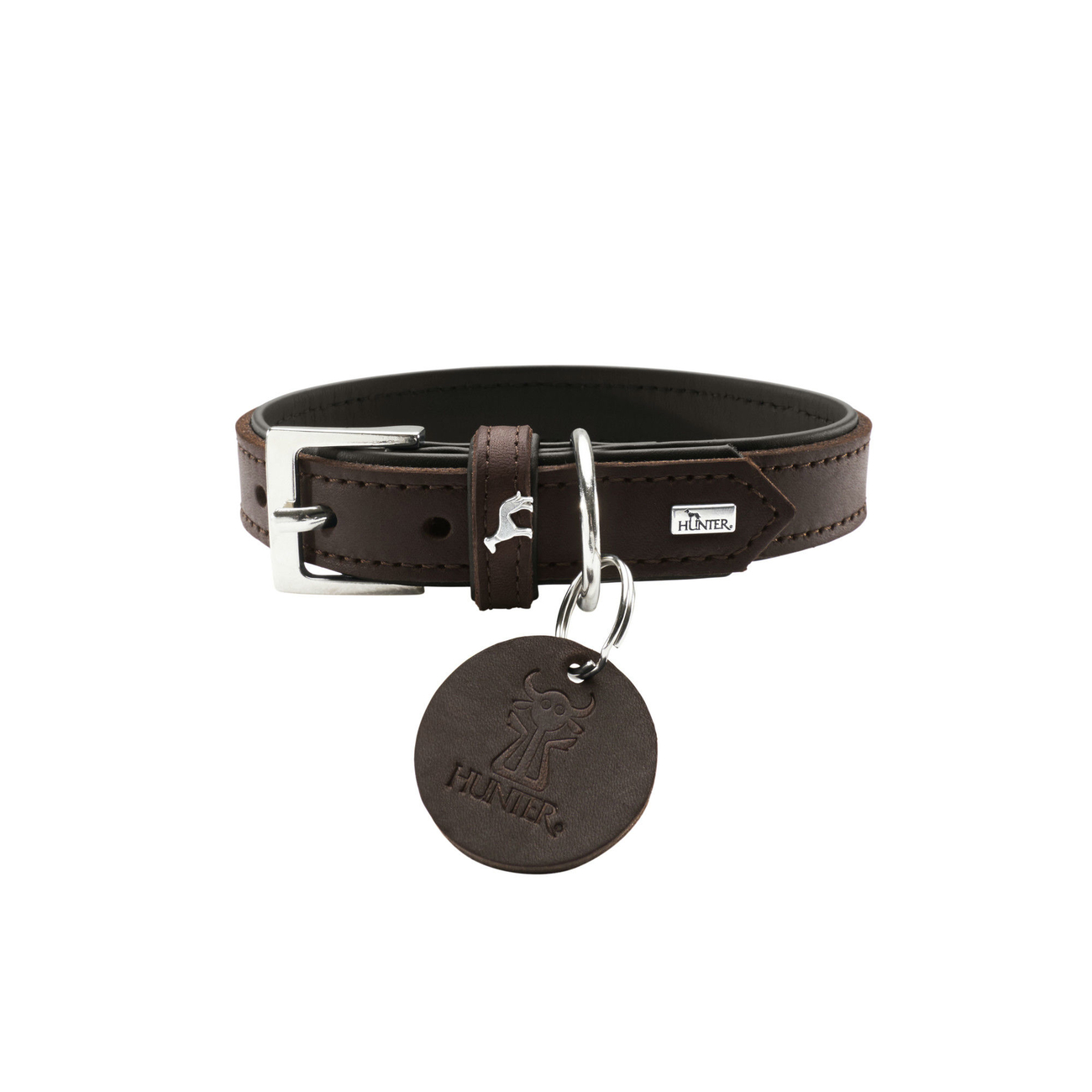Hunter Halsband Larvik Softvollrindleder, M: 36-46cm, Breite 35mm, dunkelbraun Hunter Halsband Larvik Softvollrindleder, M: 36-46cm, Breite 35mm, dunkelbraun