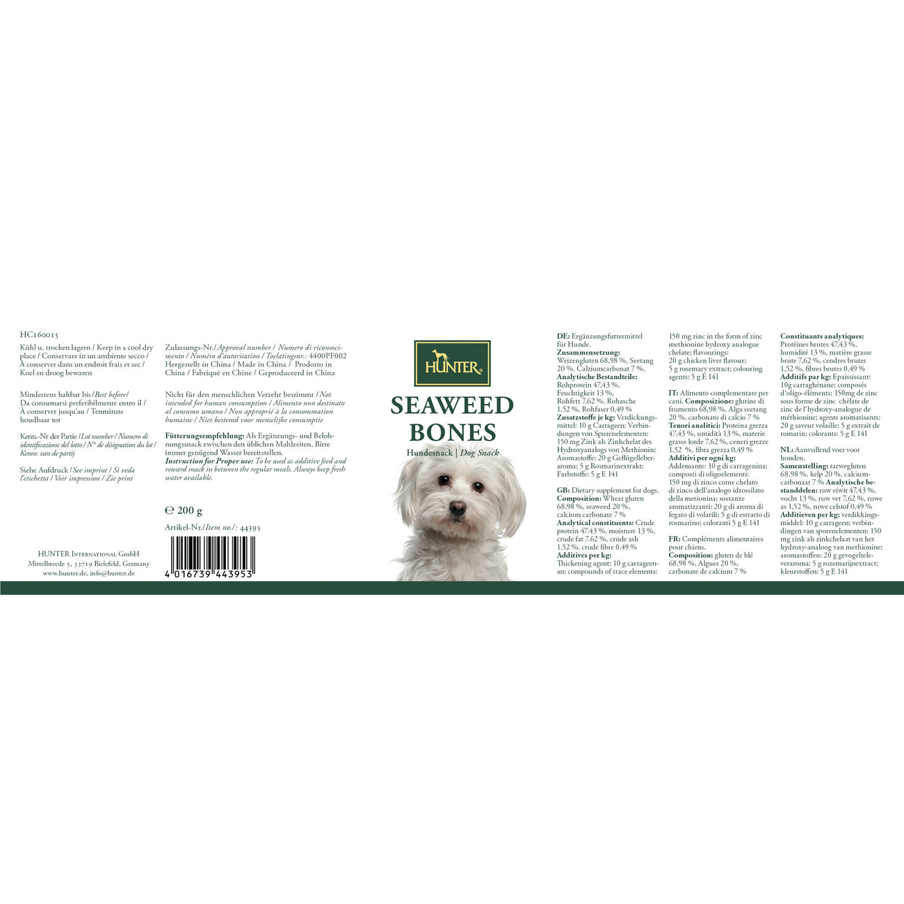 Hunter Hundesnack Seaweed Bones Meeresalgen Bild 2