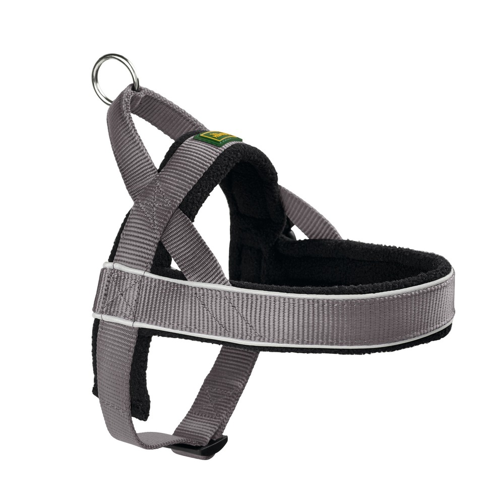 Hunter Norwegergeschirr Racing, L-XL: Hals 58 cm, Bauch 82 – 105 cm, Breite 3,8 cm, grau/schwarz Hunter Norwegergeschirr Racing, L-XL: Hals 58 cm, Bauch 82 – 105 cm, Breite 3,8 cm, grau/schwarz