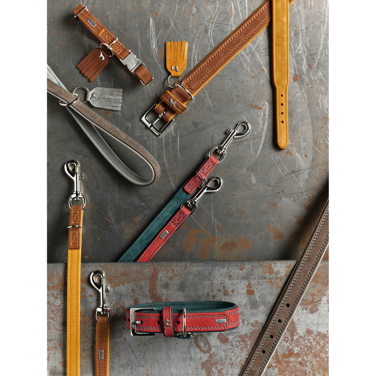 Hunter Verstellbare Führleine Lucca Rindnappaleder Bild 2