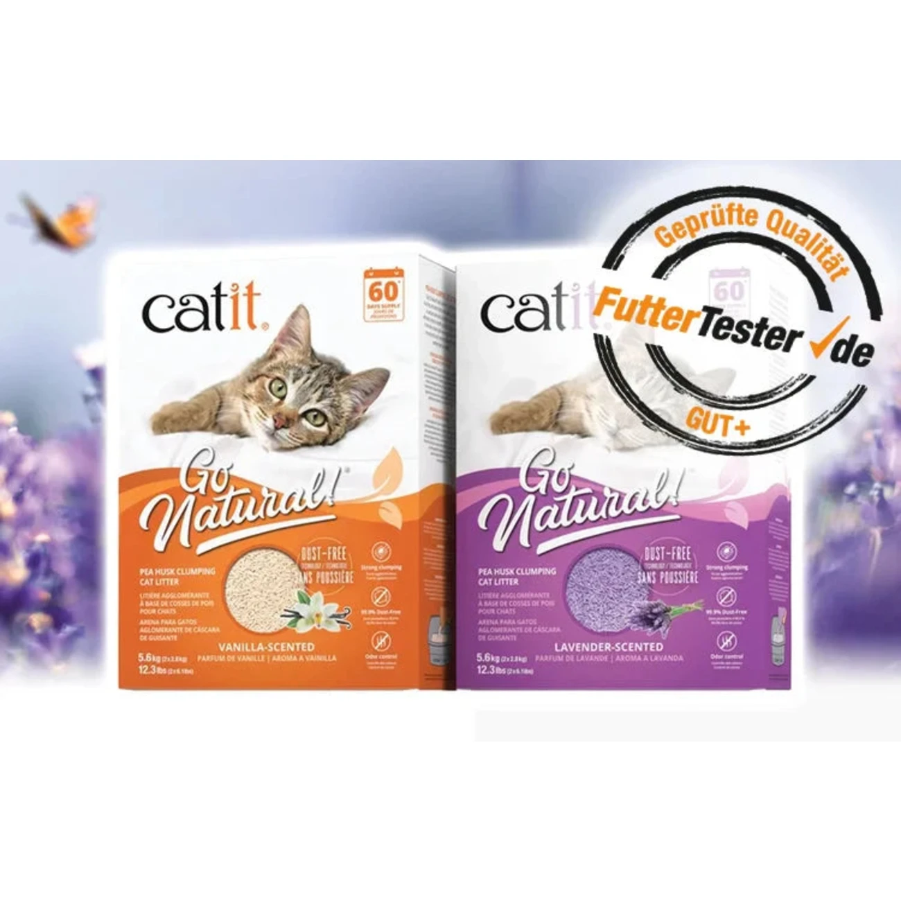 Go Natural!, klumpende Katzenstreu, aus Erbsenhülsen, 2 x 2,8kg (5,6kg) Bild 1