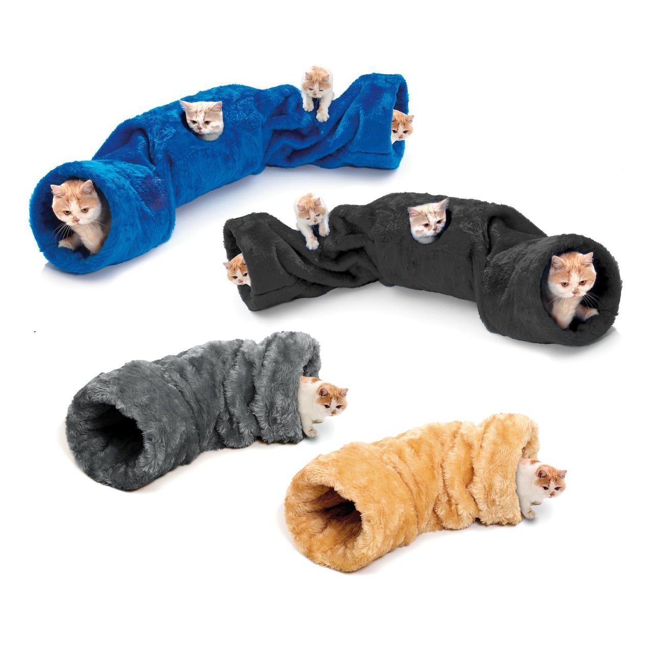 Plüsch Rascheltunnel für Katzen Bild 1