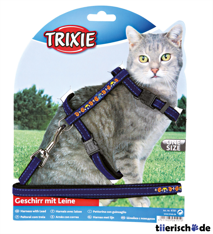 Katzen-Garnitur mit Leine, bestickt, Samt Bild 4