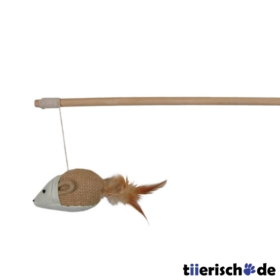 Katzen Spielangel Jute mit Federn Bild 2