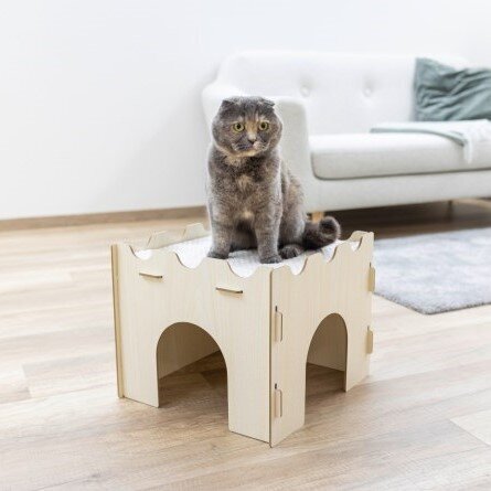 Katzenburg mit kuscheligem Kissen Bild 2