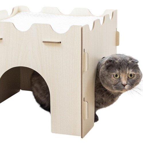 Katzenburg mit kuscheligem Kissen Bild 5