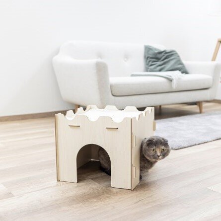 Katzenburg mit kuscheligem Kissen Bild 6