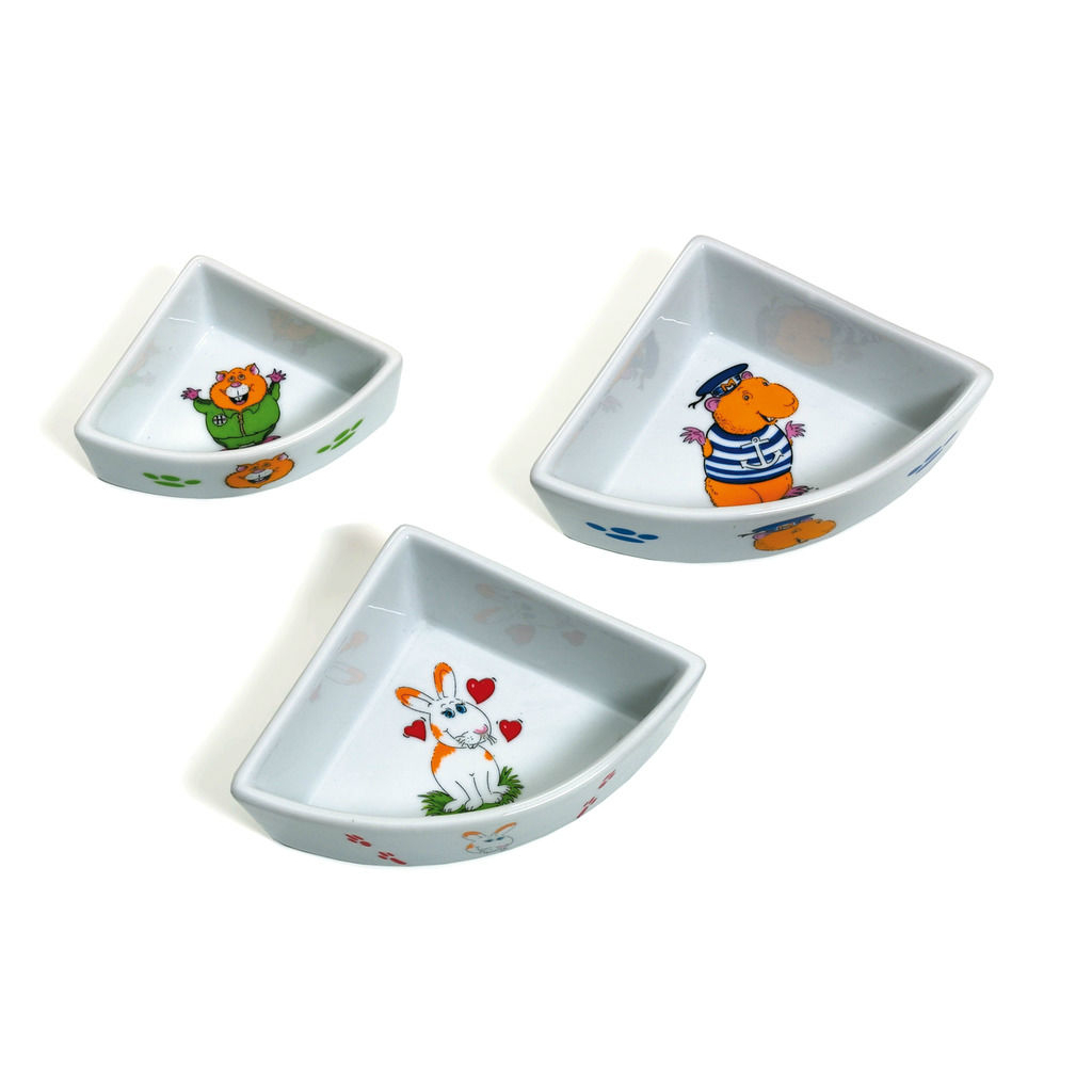 Kleintier Keramik Ecknapf mit Motiv Bild 1