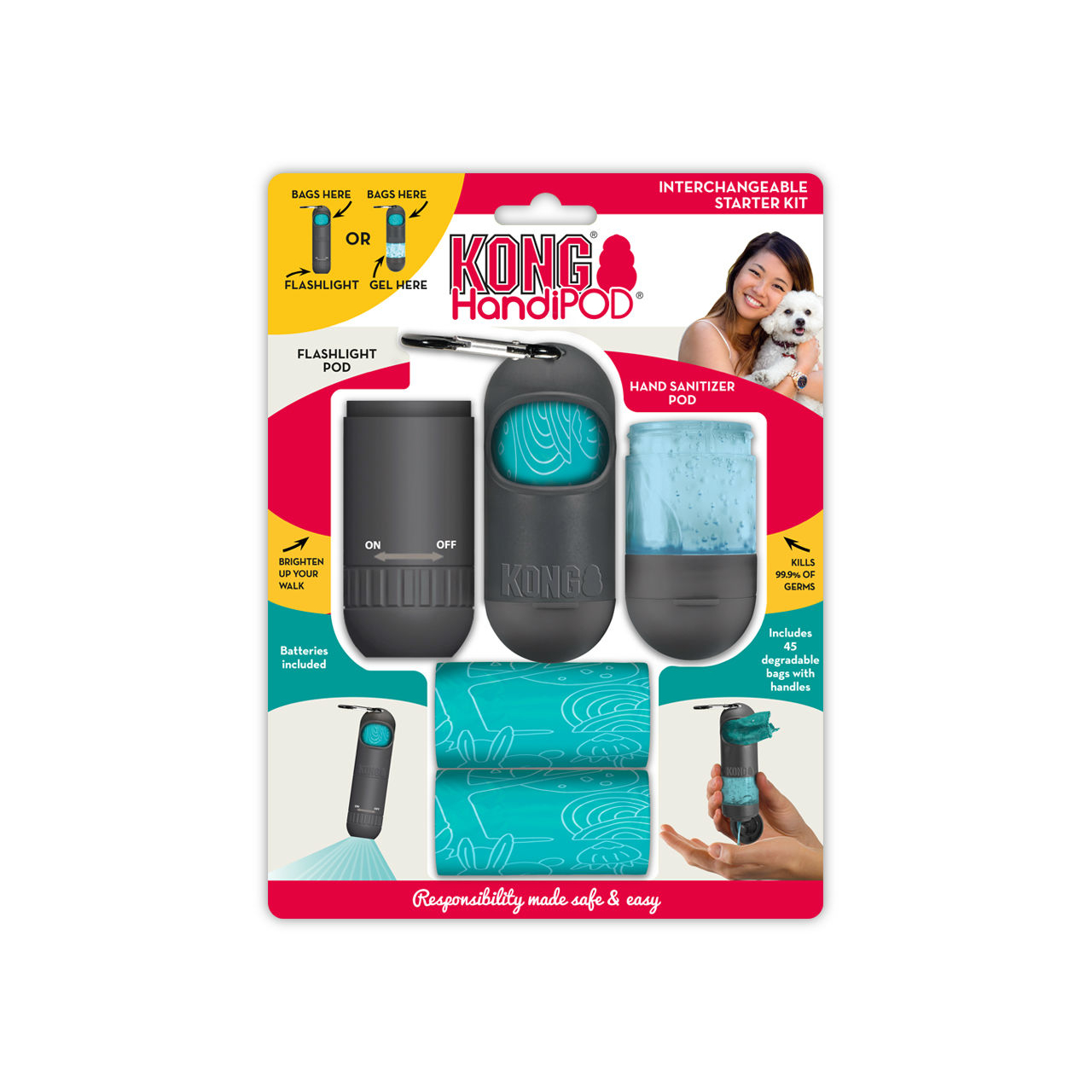KONG Handipod Large Kotbeutel + Handdesinfektion Bild 1