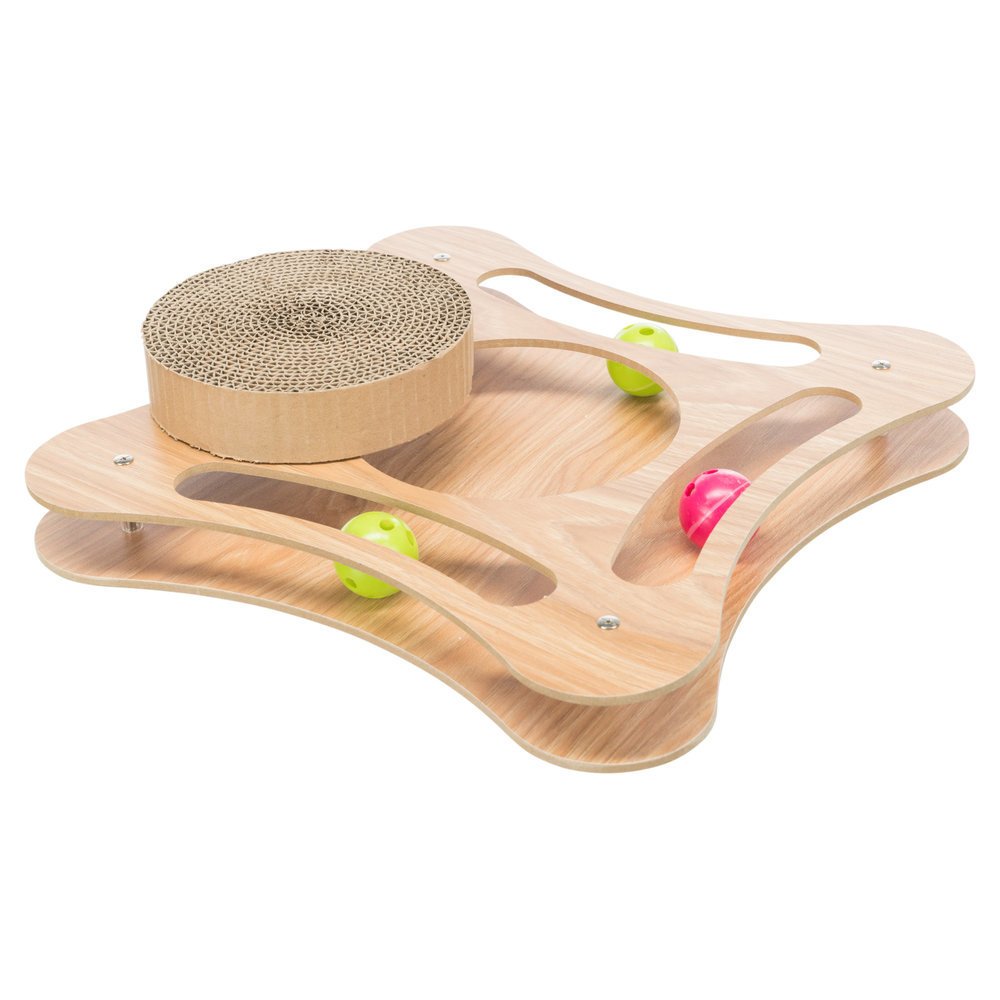 Katzen Rundlauf Kratzpappe mit Holzrahmen Bild 15