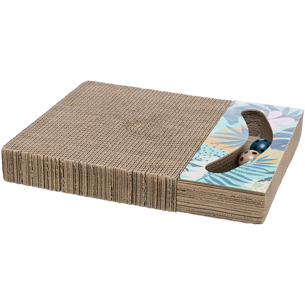 Kratzpappe mit Spielzeug für Katzen Bild 3