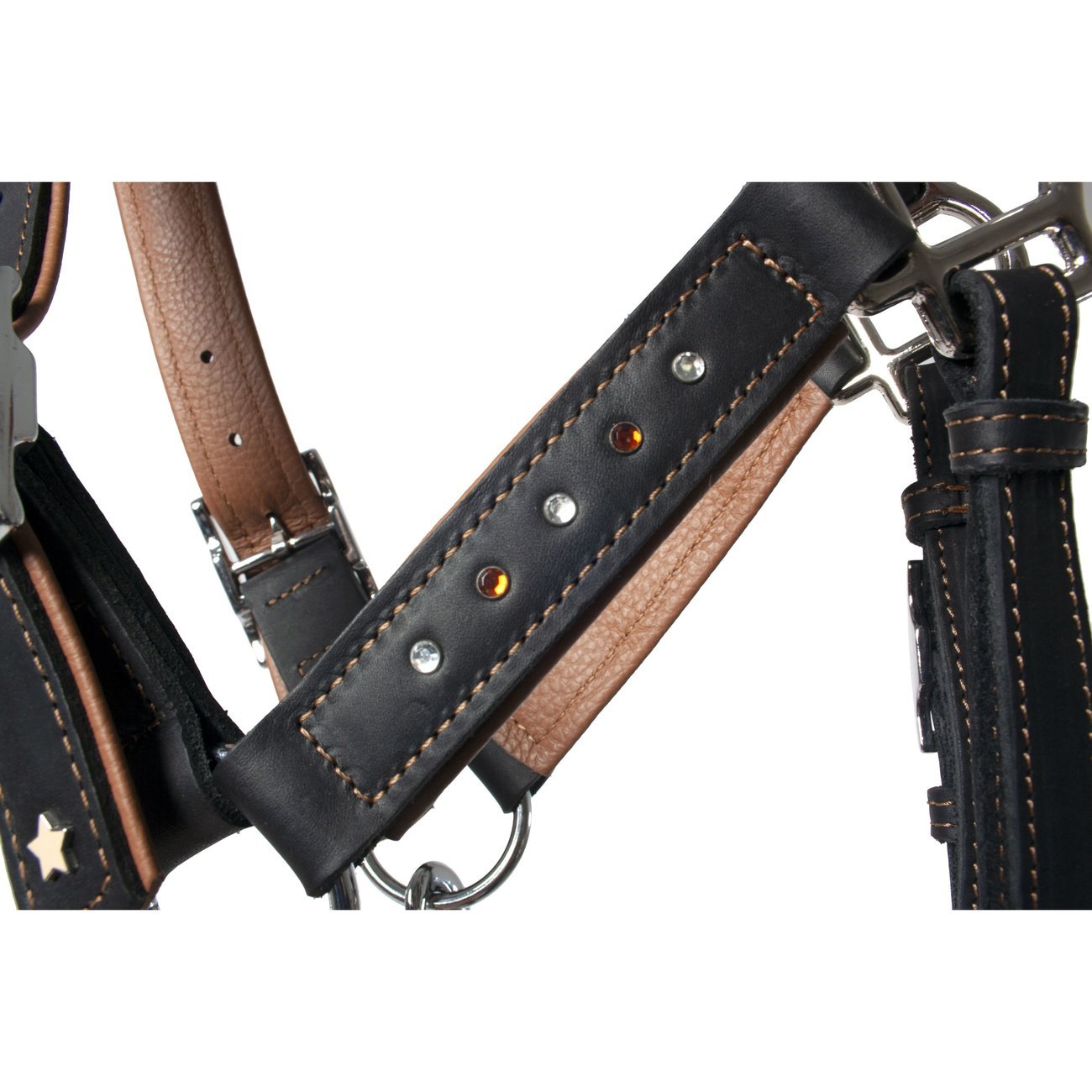 Sternfalbe Lederhalfter mit Strass Bild 8