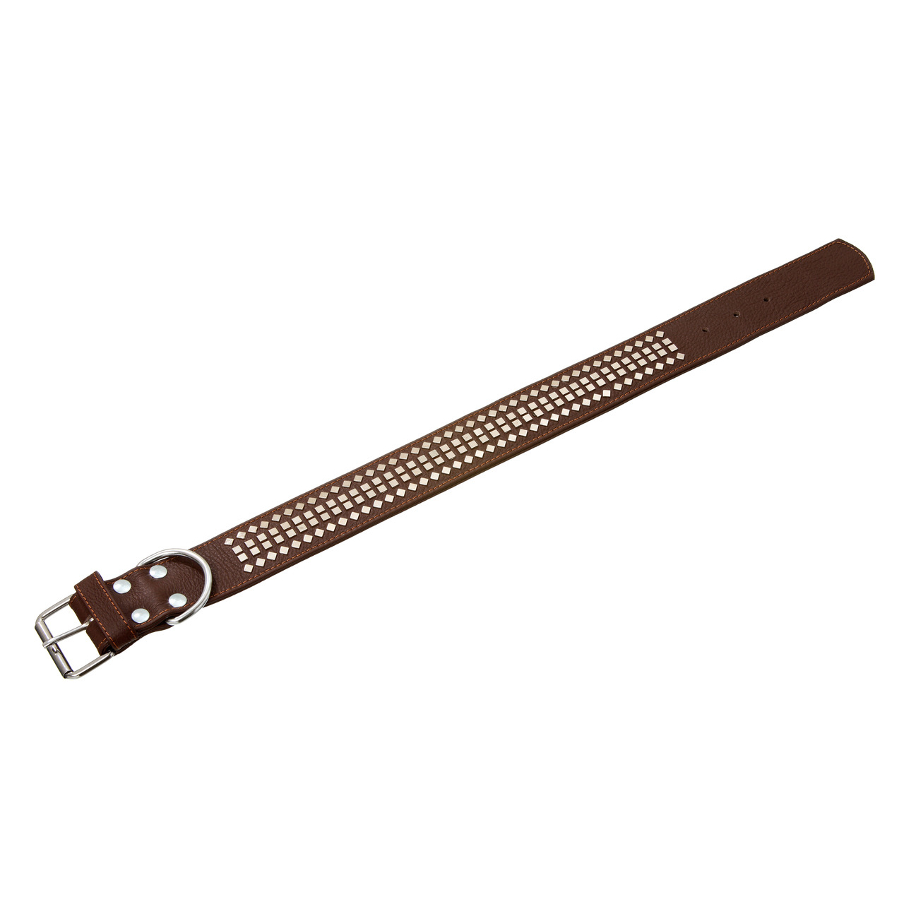Lederhalsband Vintage mit Vierecknieten Bild 2