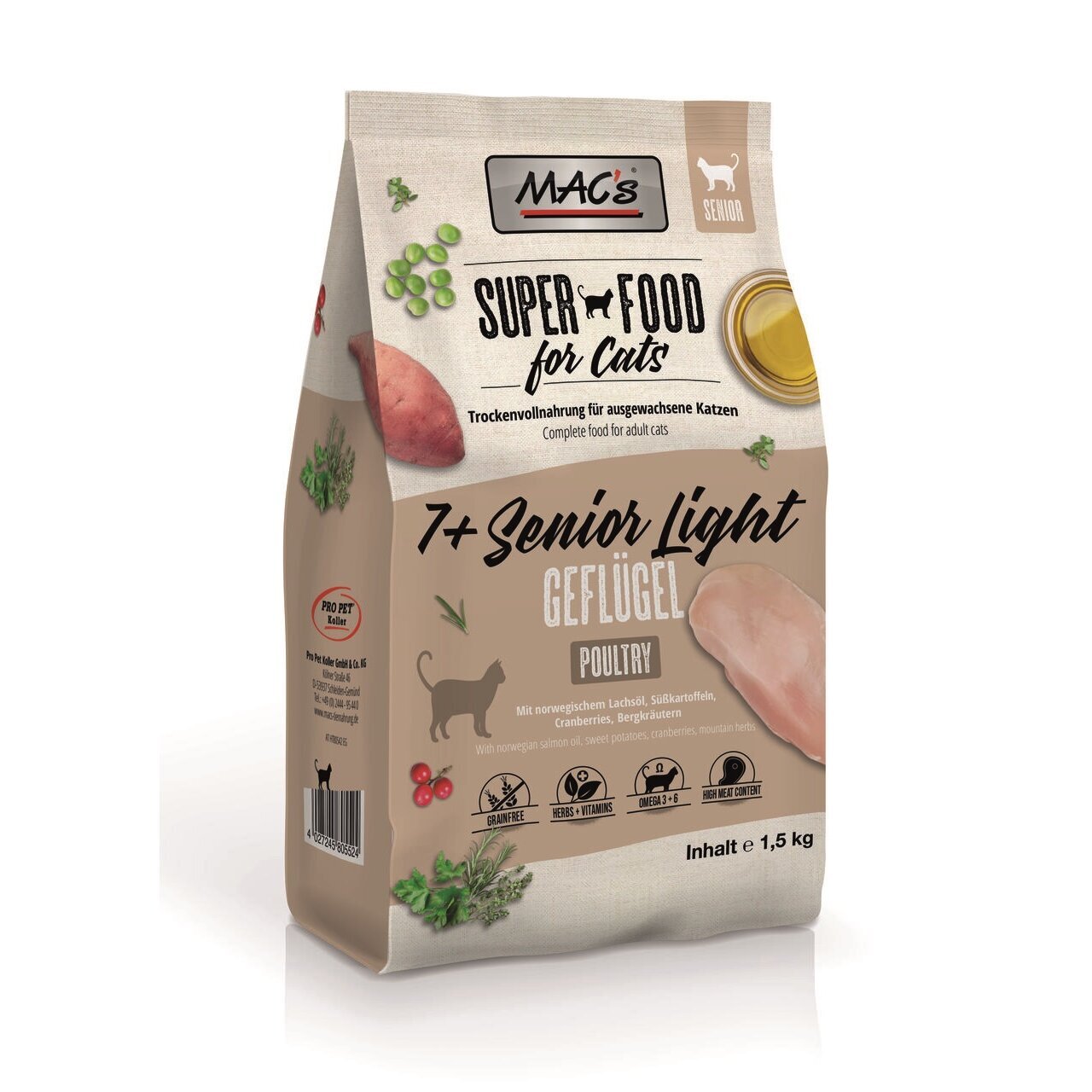 MACs Cat 7+ Senior Light Katzenfutter Bild 2