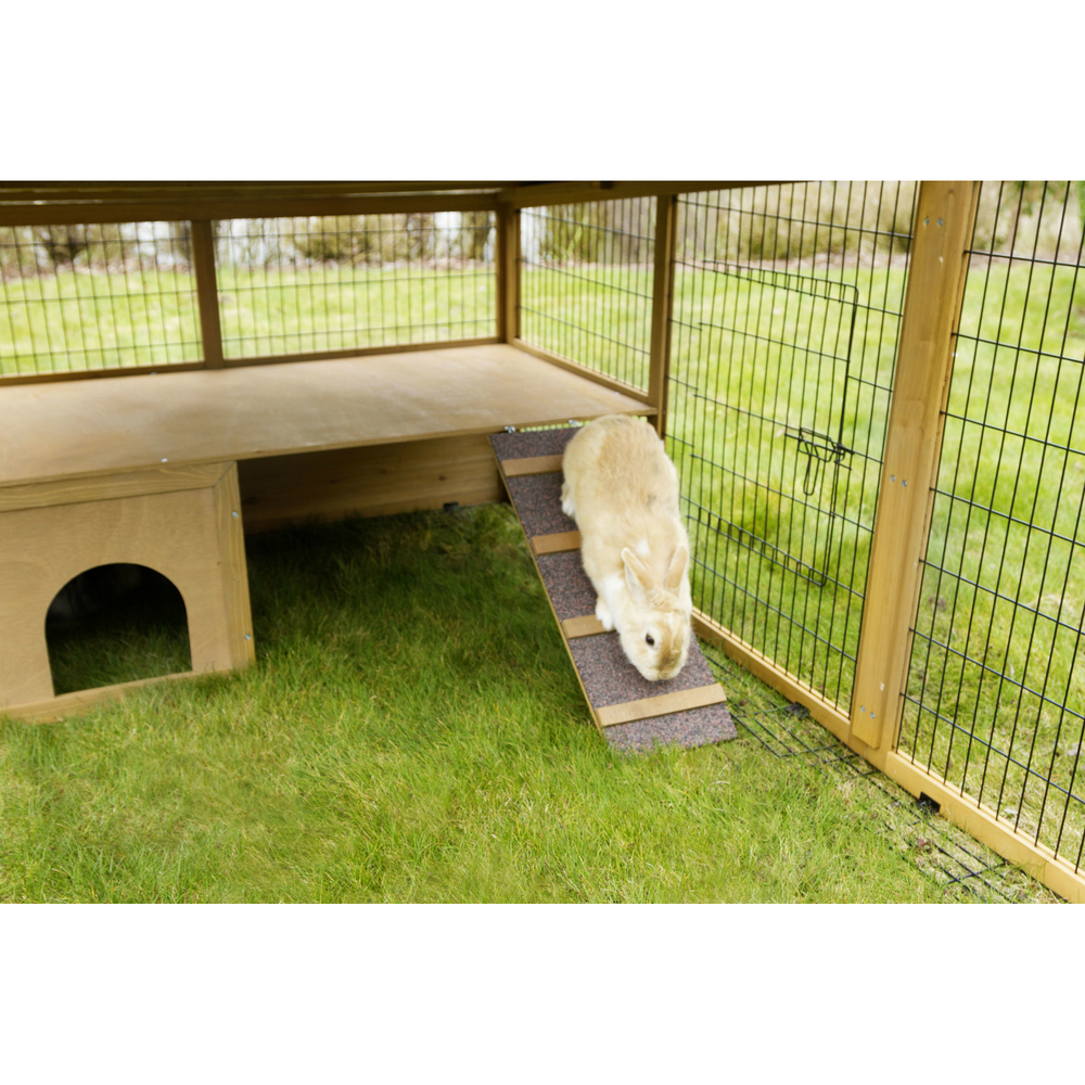 Freilaufgehege XXL aus Holz mit Dach und Ausbruchsperre Bild 6