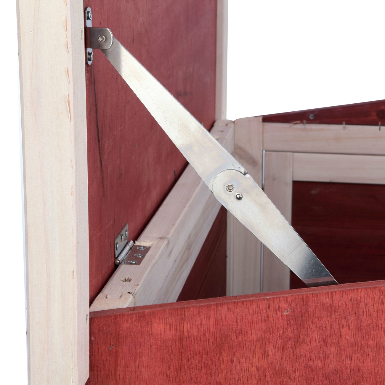 Natura Kaninchenstall mit Freilaufgehege rot-weiß Bild 4