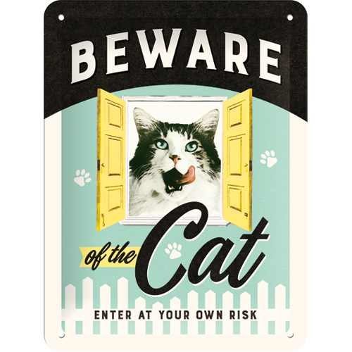 Nostalgic-Art Beware of the Cat, Blechschild Bild 2