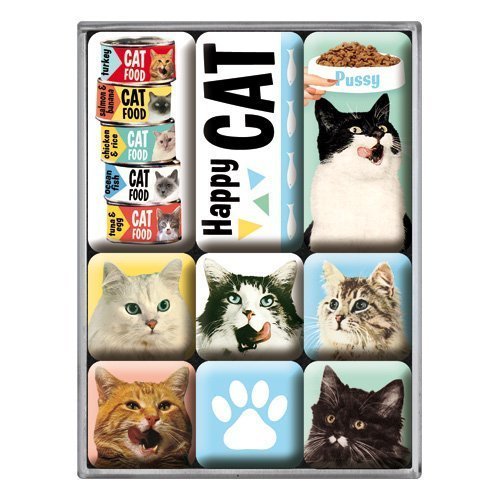 Nostalgic-Art Magnet-Set Happy Cats Bild 1