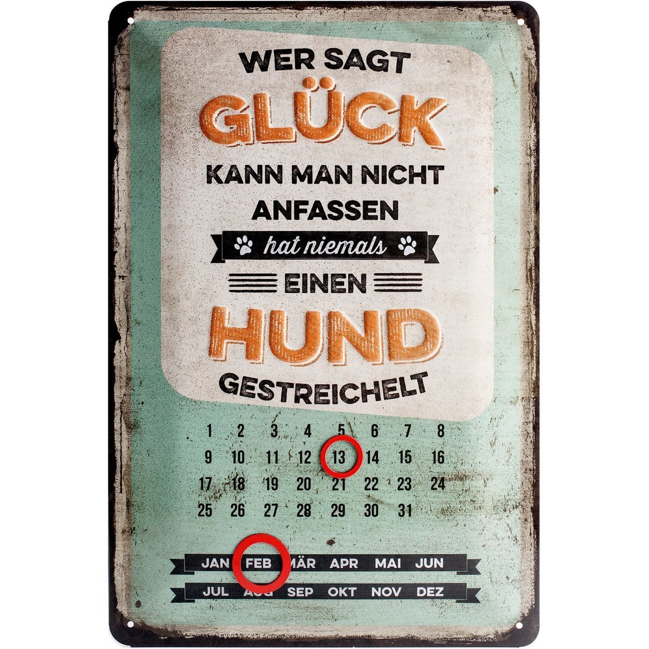 Nostalgic-Art Glück anfassen, Blechschild Bild 1