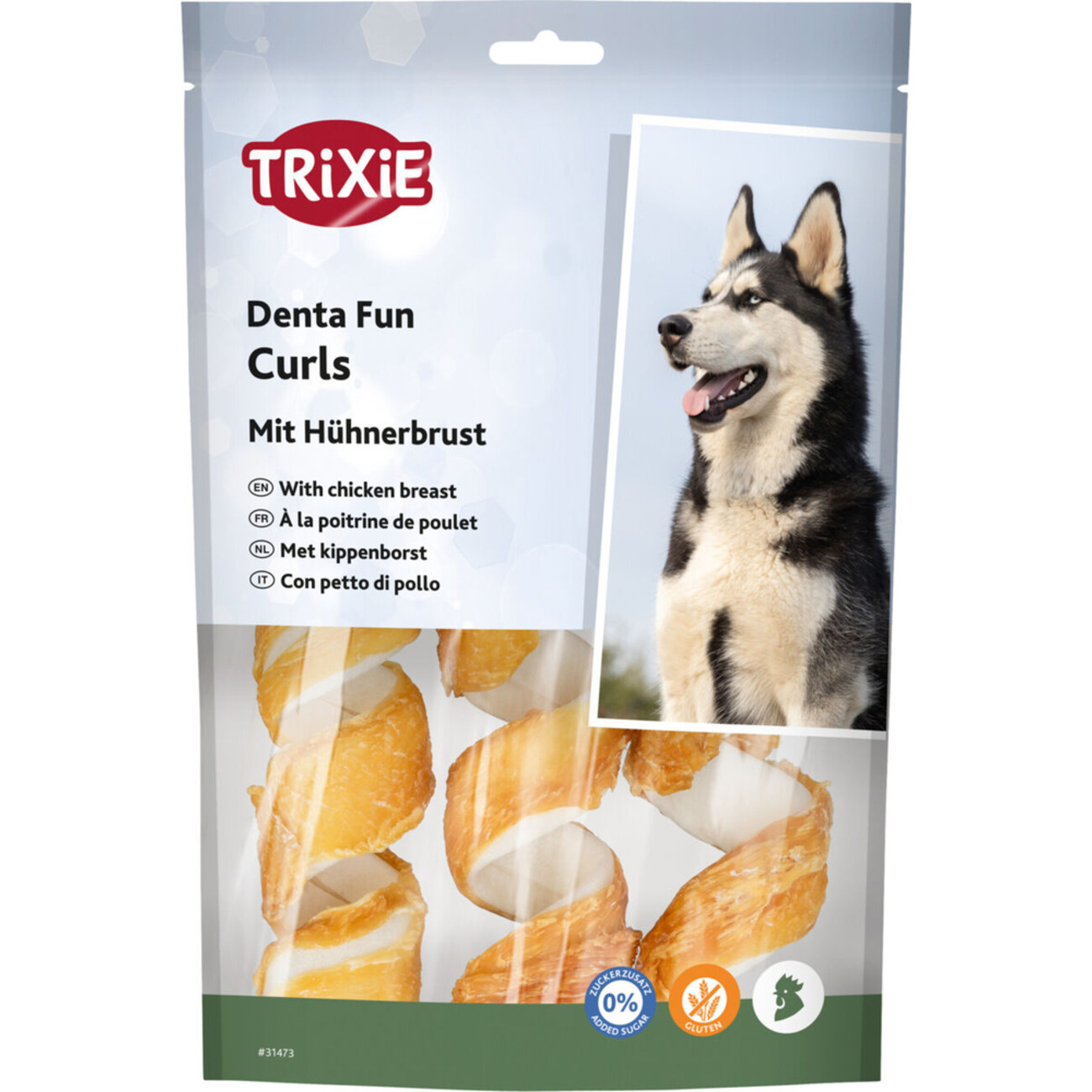 Denta Fun Chicken Chewing Curls Hunde Kauartikel Bild 1