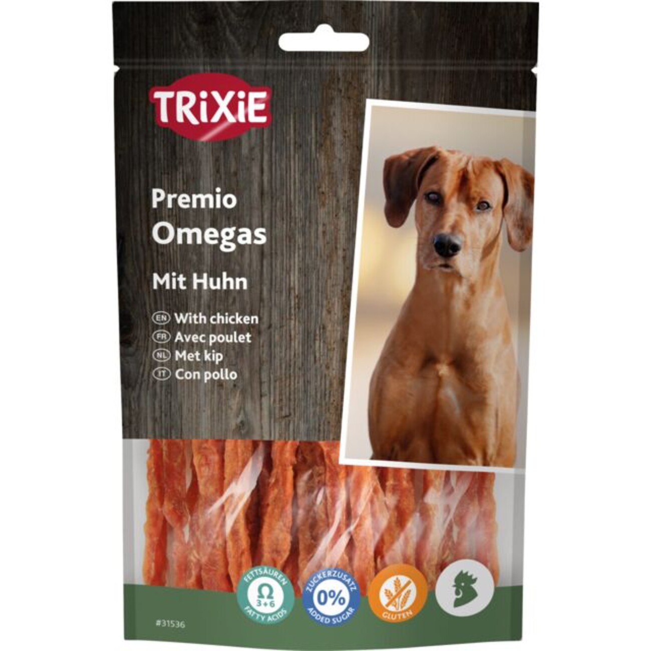 Hundesnack Omega Stripes mit Hühnchen Bild 1