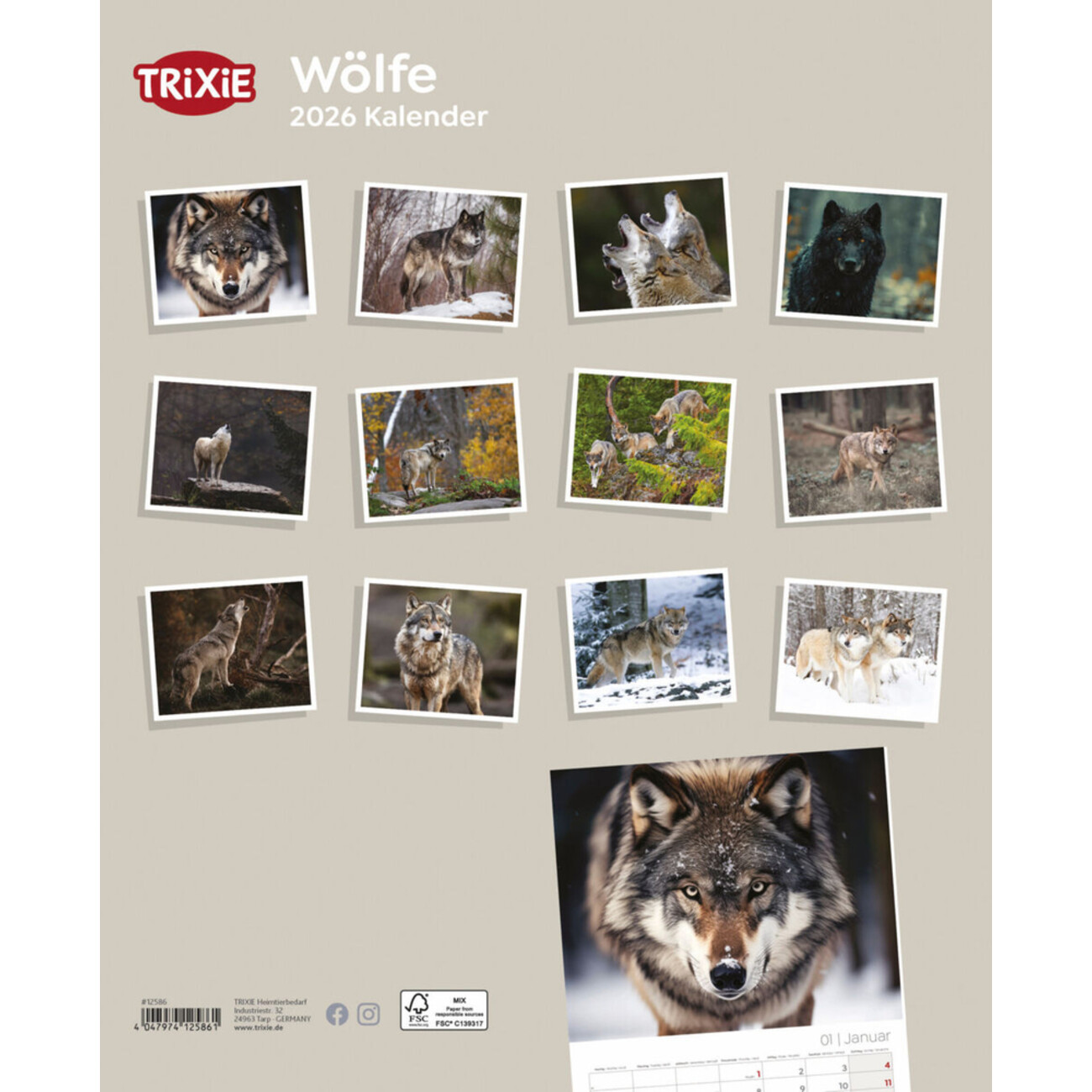 2026 Kalender Wölfe Bild 2