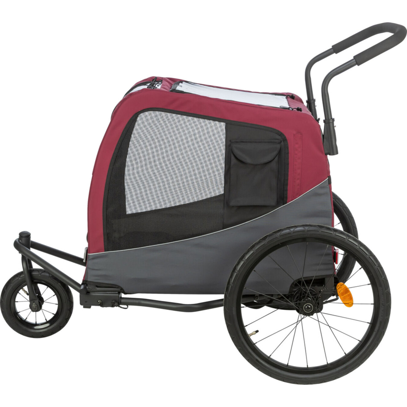 TRIXIE Fahrradanhänger Grau/Rot – Der sichere Begleiter für Hunde Bild 9