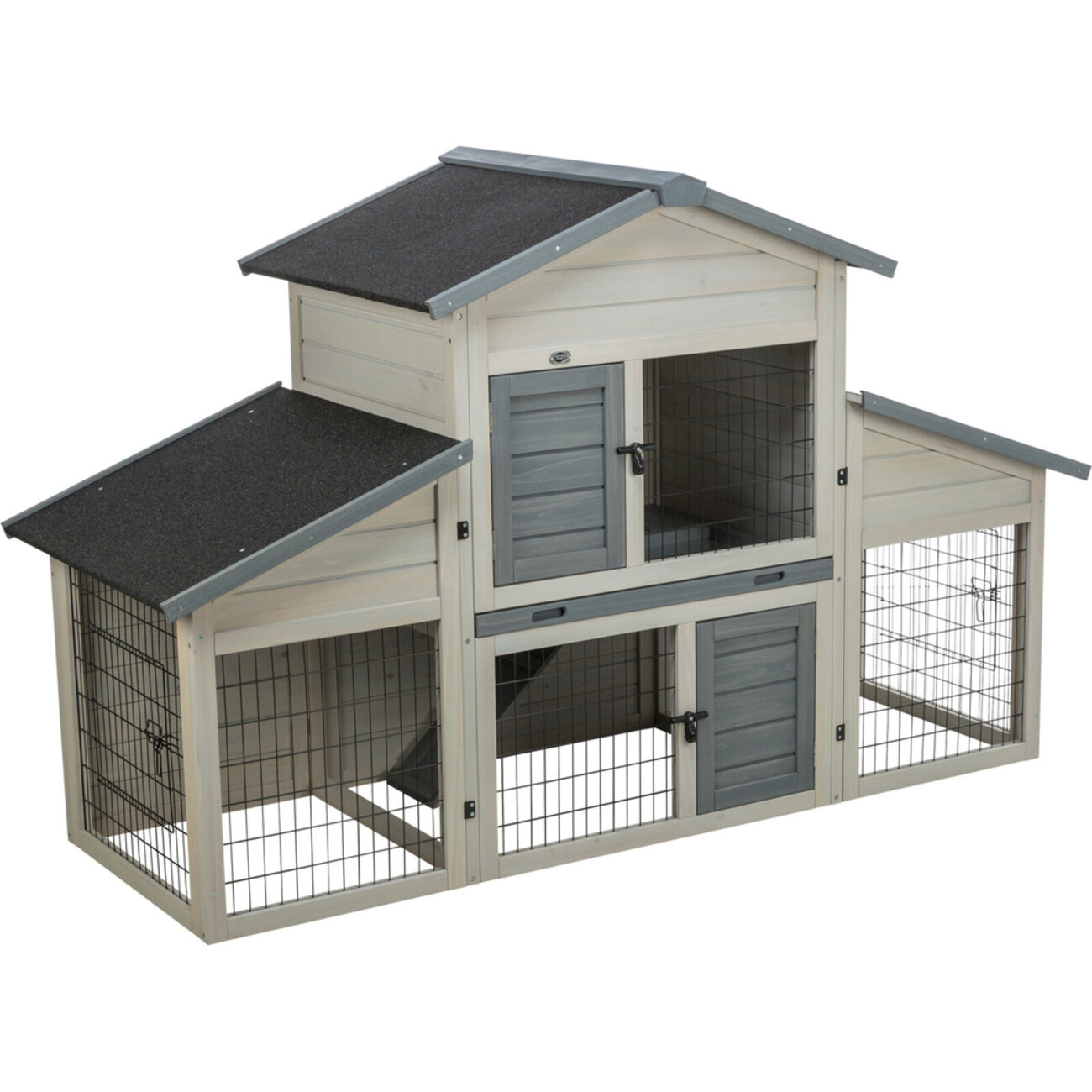 TRIXIE Kleintierstall mit Freilaufgehege grau | Dein Traumzuhause für Nager Bild 3