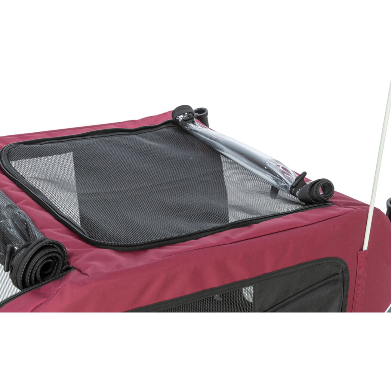 TRIXIE Fahrradanhänger Grau/Rot – Der sichere Begleiter für Hunde Bild 3