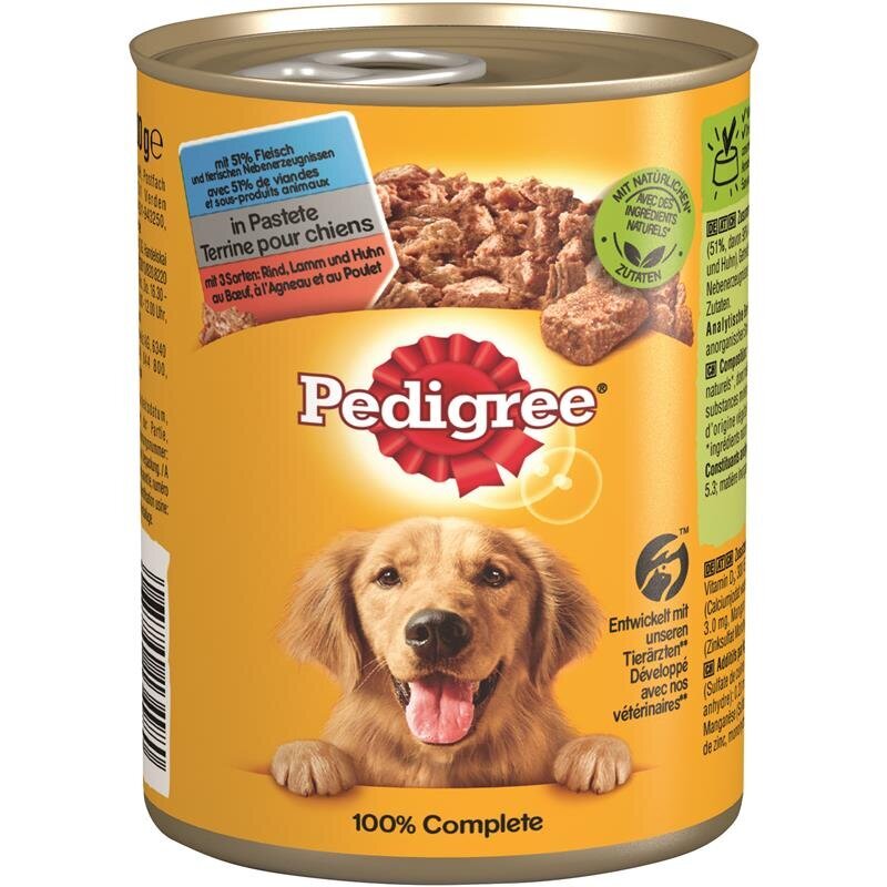 Pedigree Hundefutter Dose Adult mit 3 Sorten Bild 1