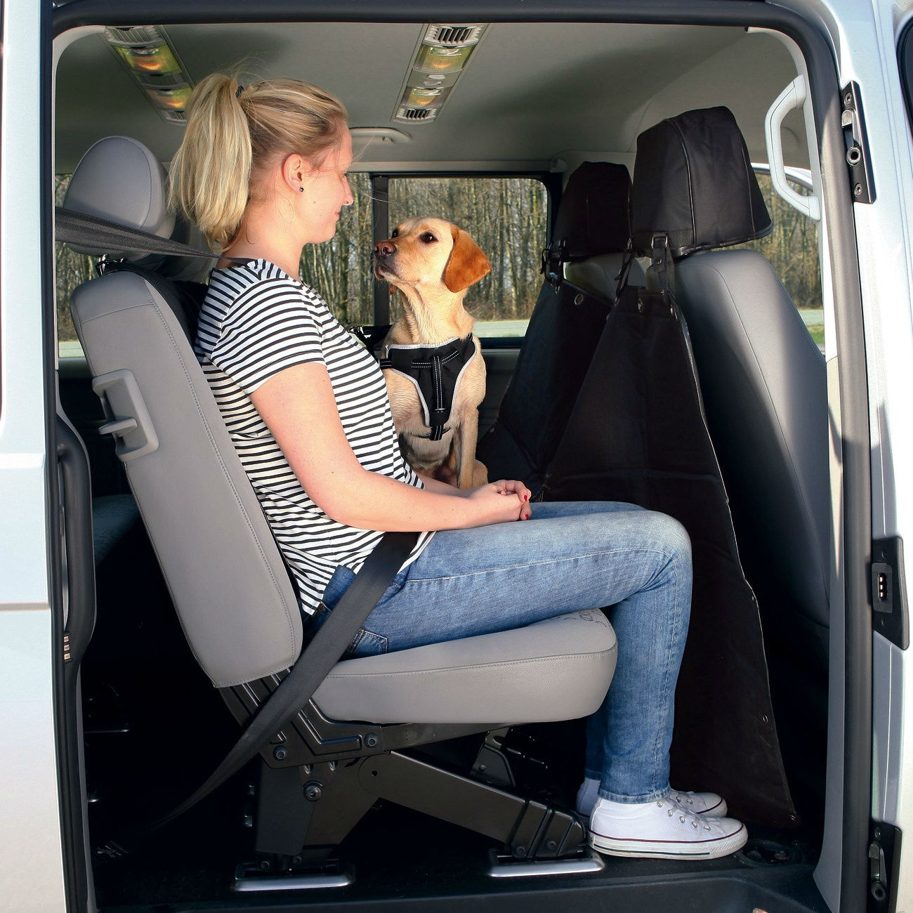 Rücksitz Auto-Schondecke teilbar mit Kopfstützen-Schutz Bild 4