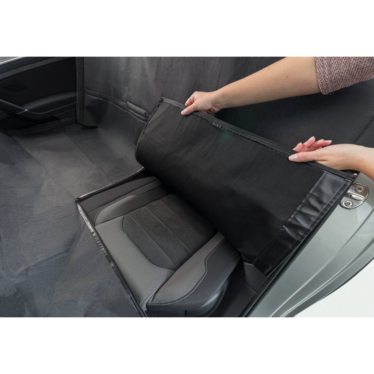 Rücksitz Auto-Schondecke teilbar mit Kopfstützen-Schutz Bild 12