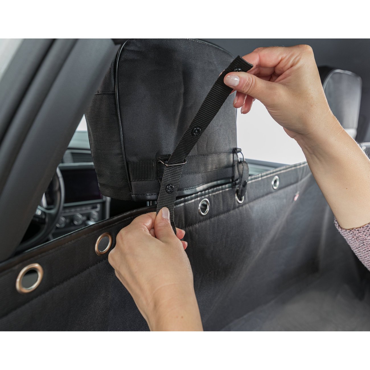 Rücksitz Auto-Schondecke teilbar mit Kopfstützen-Schutz Bild 19