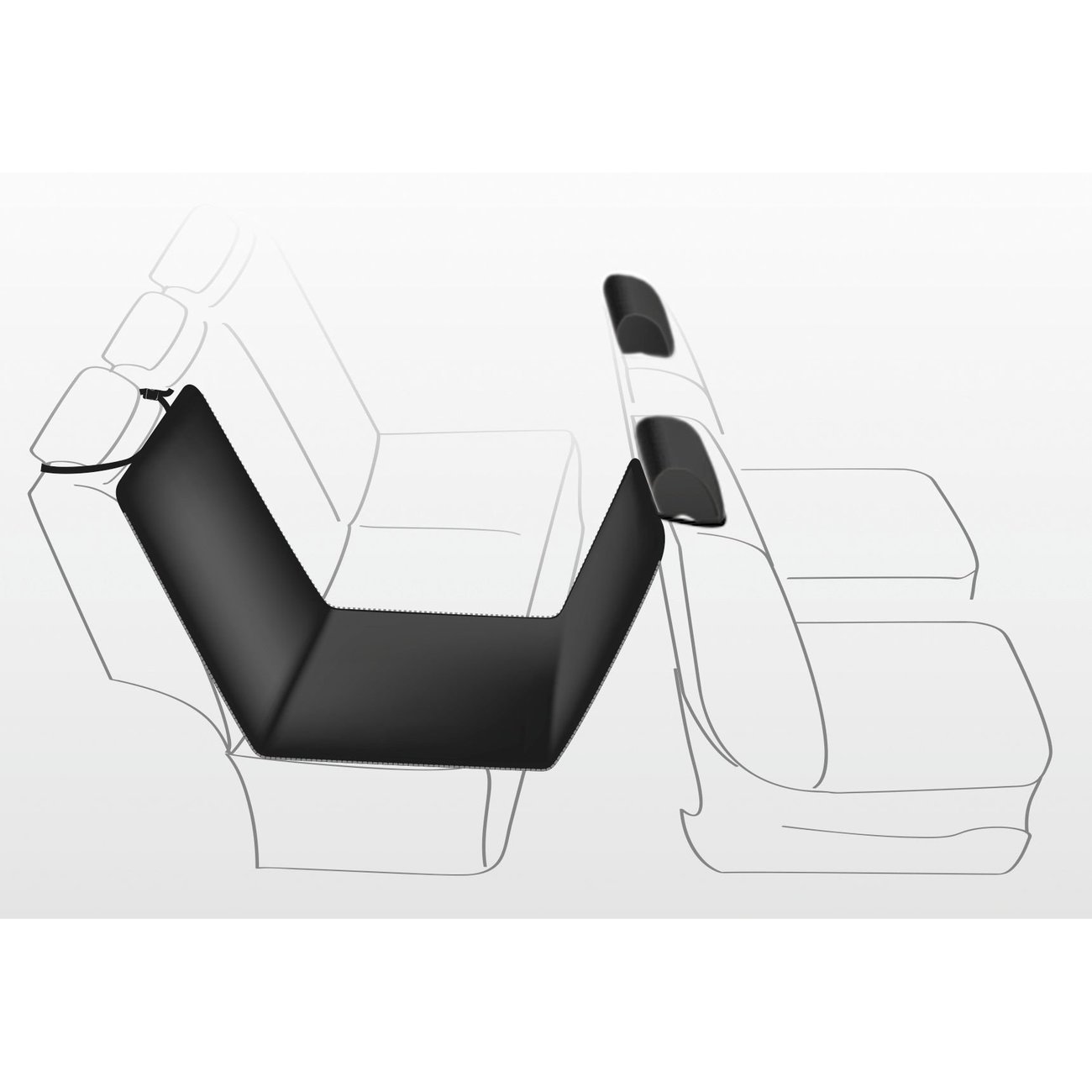 Rücksitz Auto-Schondecke teilbar mit Kopfstützen-Schutz Bild 6