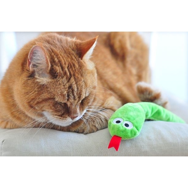 Schlange Snakey Katzenspielkissen mit Baldrian Bild 2