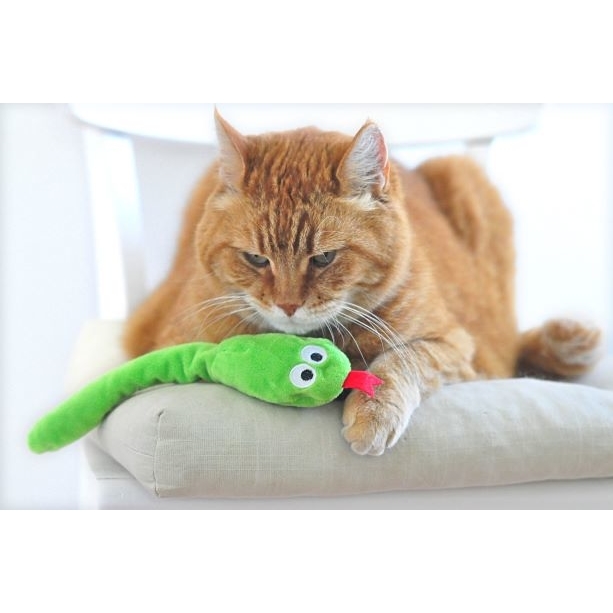 Schlange Snakey Katzenspielkissen mit Baldrian Bild 4