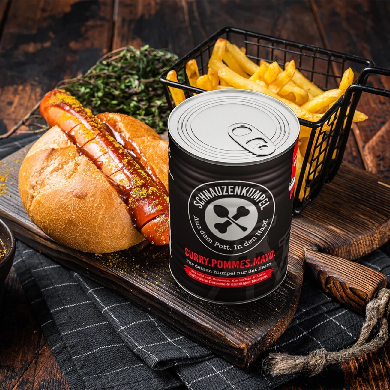 Futterkiste, Nassfutter für Hunde mit 3 Dosendeckeln Bild 6