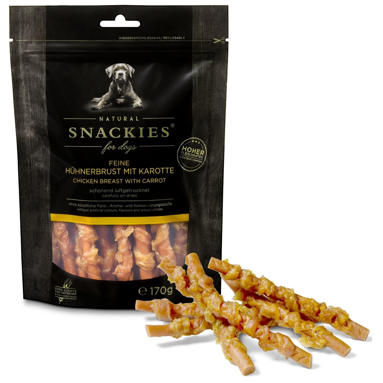 Snackies – luftgetrocknete Hühnerbrust mit Karotte Bild 1