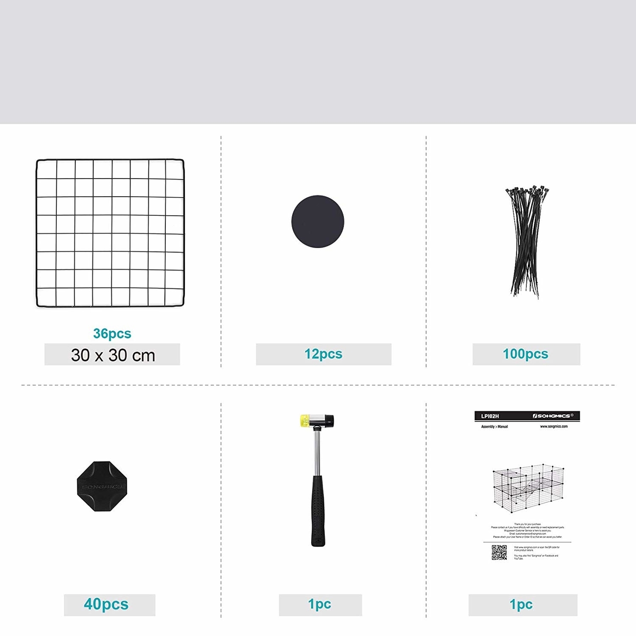 SONGMICS Gittergehege großes Laufgitter für Kleintiere und Meerschweinchen Bild 8