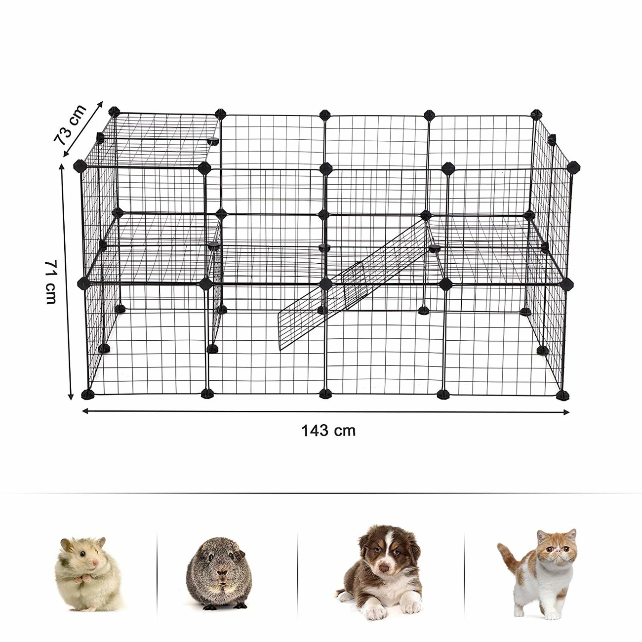 SONGMICS Gittergehege großes Laufgitter für Kleintiere und Meerschweinchen Bild 5