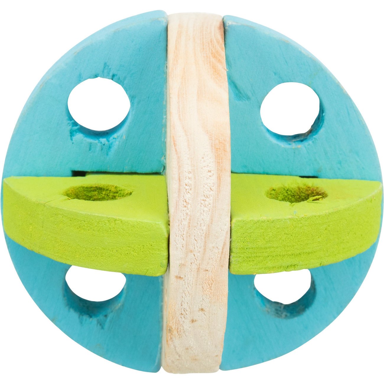 Spiel und Snackball aus Holz für Kleintiere Bild 1