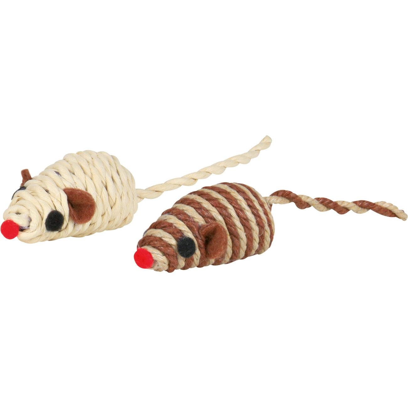 Spielmaus mit Baumwollgarn und Bast Bild 3