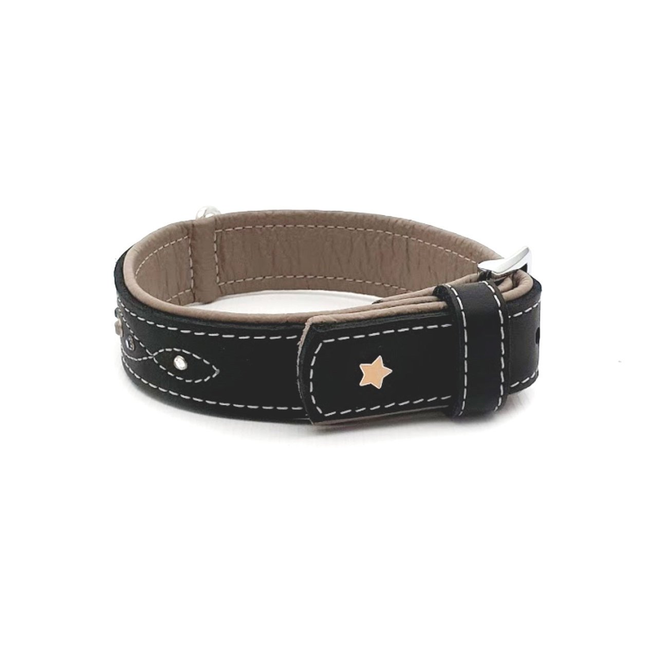 Sternfalbe Lederhalsband für Hunde Bild 12