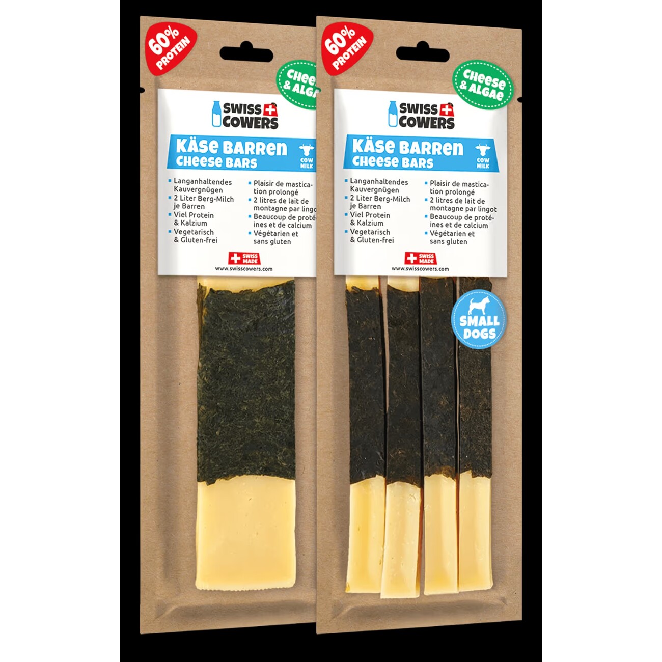 Kaukäse Stangen für Hunde, Käse Barren mit Algen Bild 1