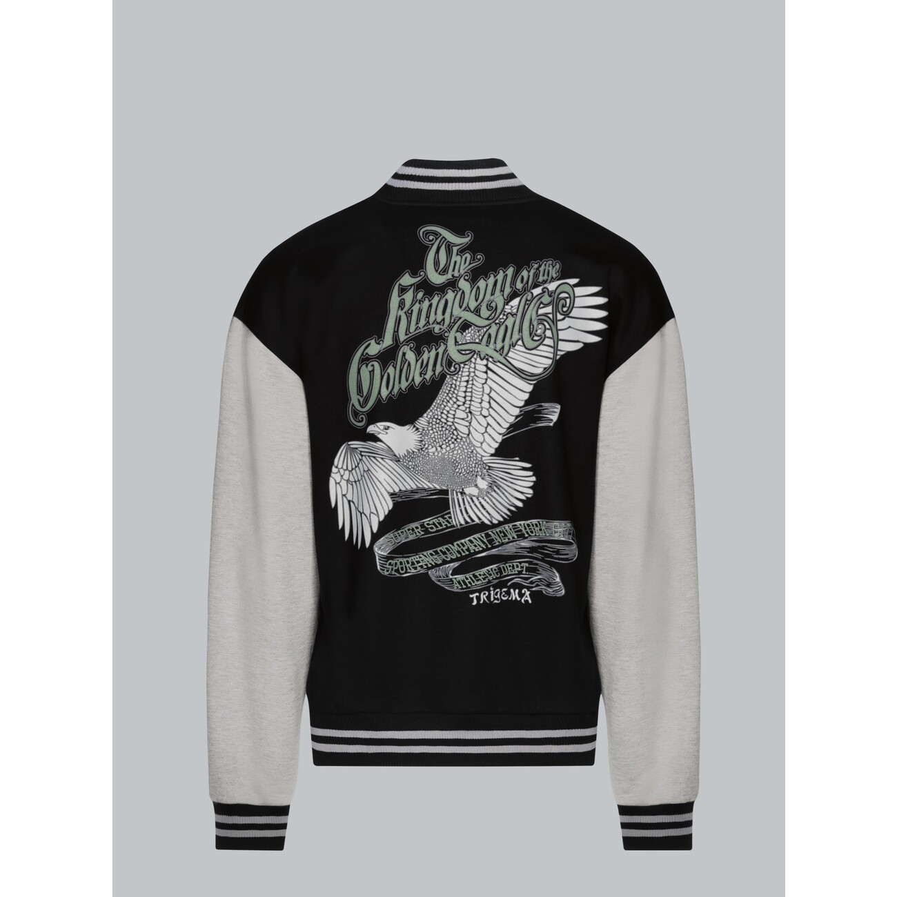 Collegejacke mit großem Adler-Rückenprint Schwarz Bild 3