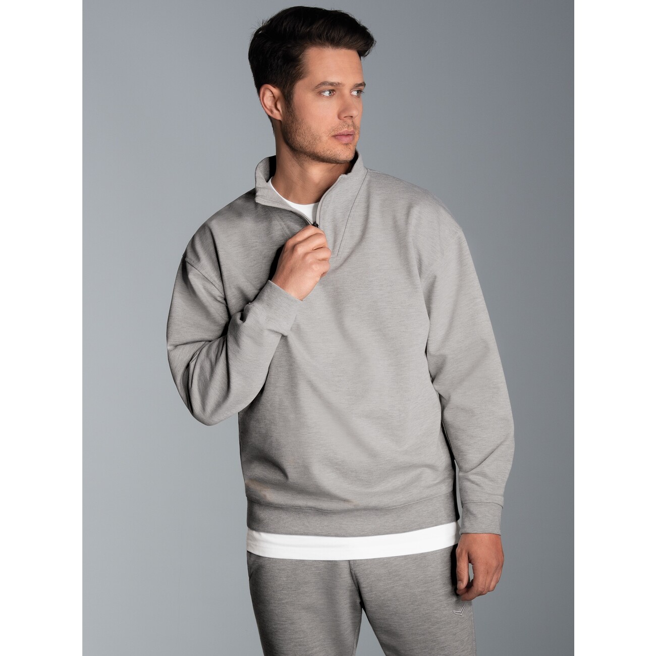 Herren Sweatshirt, Troyer in bequemer Qualität Bild 1