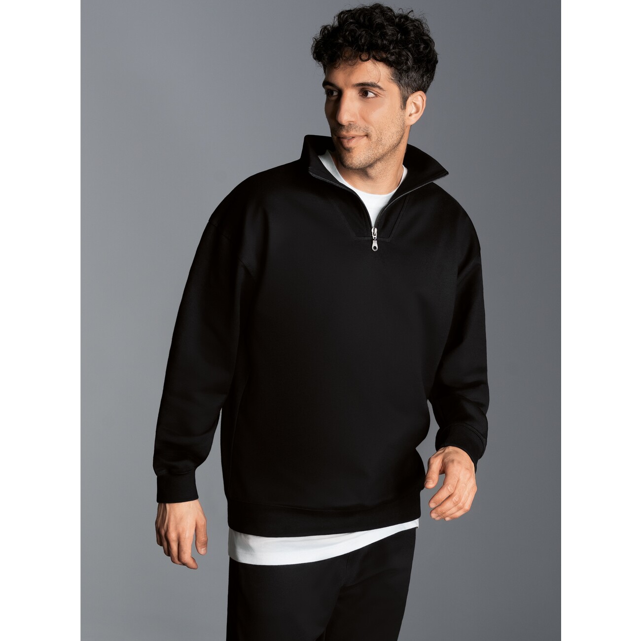 Herren Sweatshirt, Troyer in bequemer Qualität Bild 4